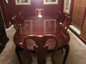 Dining Room Table received as an award from the 